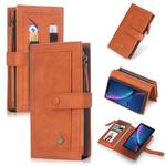 For iPhone XR POLA Multi-function Fashion Magnetic Horizontal Flip Leather Case with Card Slots & Wallet & Photo Frame & Holder(Brown)