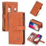 For iPhone XS POLA Multi-function Fashion Magnetic Horizontal Flip Leather Case with Card Slots & Wallet & Photo Frame & Holder(Brown)