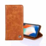 For Huawei Y6 2019/Y6s 2019/Y6 Prime 2019/Honor 8A 2020/8A Prime/8A Fingerprint Version Non-Magnetic Retro Texture Leather Phone Case(Brown)