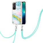 For Xiaomi Redmi Note 11 Pro 5G / 4G Global Electroplating Marble IMD TPU Phone Case with Lanyard(Green 004)