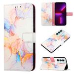 For Motorola Moto G200 / Edge S30 5G PT003 Marble Pattern Flip Leather Phone Case(Galaxy Marble White LS004)