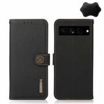 For Google Pixel 7 Pro 5G KHAZNEH Custer Genuine Leather RFID Phone Case(Black)