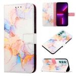 For Tecno Pop 5 LTE BD4 PT003 Marble Pattern Flip Leather Phone Case(Galaxy Marble White LS004)