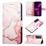 For Tecno Pova 2 PT003 Marble Pattern Flip Leather Phone Case(Rose Gold LS005)