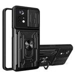 For Xiaomi Poco X4 Pro 5G Sliding Camshield TPU+PC Phone Case with Card Slot(Black)