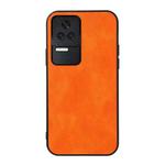 For Xiaomi Redmi K40S 5G Two-color Litchi Texture PU Phone Case(Orange)