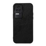 For Xiaomi Redmi K40S 5G Two-color Litchi Texture PU Phone Case(Black)