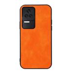 For Xiaomi Redmi K50 / K50 Pro Fine Hole Version Two-color Litchi Texture PU Phone Case(Orange)