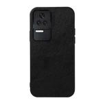 For Xiaomi Redmi K50 / K50 Pro Fine Hole Version Two-color Litchi Texture PU Phone Case(Black)