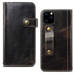 For iPhone 11 Pro Denior Oil Wax Cowhide DK Magnetic Button Horizontal Flip Leather Case with Holder & Card Slots & Wallet(Black)