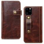 For iPhone 11 Pro Denior Oil Wax Cowhide DK Magnetic Button Horizontal Flip Leather Case with Holder & Card Slots & Wallet(Brown)