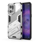 For OPPO Find X5 Pro Punk Armor 2 in 1 PC + TPU Shockproof Phone Case with Invisible Holder(White)