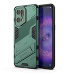 For OPPO Find X5 Pro Punk Armor 2 in 1 PC + TPU Shockproof Phone Case with Invisible Holder(Green)