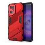 For OPPO Find X5 Pro Punk Armor 2 in 1 PC + TPU Shockproof Phone Case with Invisible Holder(Red)