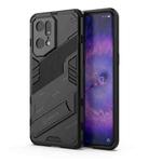 For OPPO Find X5 Pro Punk Armor 2 in 1 PC + TPU Shockproof Phone Case with Invisible Holder(Black)