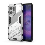 For OPPO Find X5 Punk Armor 2 in 1 PC + TPU Shockproof Phone Case with Invisible Holder(White)