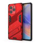 For Honor 60 SE Punk Armor 2 in 1 PC + TPU Shockproof Phone Case with Invisible Holder(Red)