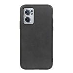 For OnePlus Nord CE 2 5G Two-color Cowhide Texture PU Shockproof Phone Case(Black)