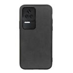 For Xiaomi Redmi K40S 5G Two-color Cowhide Texture PU Shockproof Phone Case(Black)