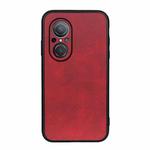 For Huawei nova 9 SE Fine Hole Version Two-color Cowhide Texture PU Shockproof Phone Case(Red)