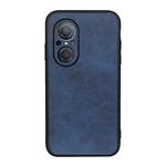 For Huawei nova 9 SE Fine Hole Version Two-color Cowhide Texture PU Shockproof Phone Case(Blue)