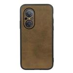 For Huawei nova 9 SE Fine Hole Version Two-color Cowhide Texture PU Shockproof Phone Case(Green)