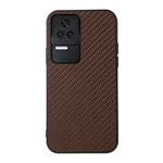 For Xiaomi Redmi K40S 5G Carbon Fiber Texture Shockproof Phone Case(Brown)