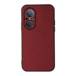 For Huawei nova 9 SE Fine Hole Carbon Fiber Texture Shockproof Phone Case(Red)