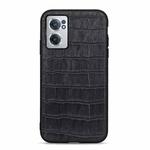 For OnePlus Nord CE 2 5G Crocodile Texture Genuine Leather Phone Case(Black)