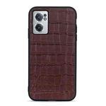 For OnePlus Nord CE 2 5G Crocodile Texture Genuine Leather Phone Case(Brown)