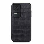 For Xiaomi Redmi K50/K50 Pro Fine Hole Crocodile Texture Genuine Leather Phone Case(Black)
