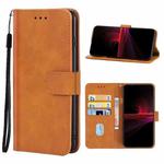 For Sony Xperia 1 IV Leather Phone Case(Brown)