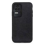 For Xiaomi Redmi K50/K50 Pro Fine Hole Version Litchi Texture Genuine Leather Phone Case(Black)