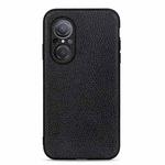For Huawei nova 9 SE Fine Hole Version Litchi Texture Genuine Leather Phone Case(Black)