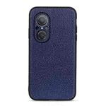 For Huawei nova 9 SE Fine Hole Version Litchi Texture Genuine Leather Phone Case(Blue)
