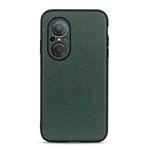 For Huawei nova 9 SE Fine Hole Version Litchi Texture Genuine Leather Phone Case(Green)