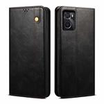For OPPO A96 5G / Reno7 Z 5G Oil Wax Crazy Horse Texture Leather Phone Case(Black)