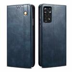 For Xiaomi Poco X4 Pro 5G Oil Wax Crazy Horse Texture Leather Phone Case(Blue)
