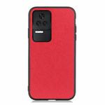 For Xiaomi Redmi K40S 5G Cross Texture Genuine Leather Phone Case(Red)