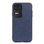 For Xiaomi Redmi K40S 5G Cross Texture Genuine Leather Phone Case(Blue)