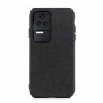 For Xiaomi Redmi K50/K50 Pro Fine Hole Version Cross Texture Genuine Leather Phone Case(Black)