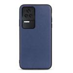 For Xiaomi Redmi K40S 5G Sheep Texture Genuine Leather Shockproof Phone Case(Blue)