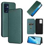 For OPPO Find X5 Lite Carbon Fiber Texture Leather Phone Case(Green)