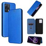 For OPPO Realme 9 Pro Carbon Fiber Texture Leather Phone Case(Blue)