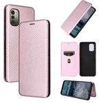 For Nokia G11 / G21 Carbon Fiber Texture Leather Phone Case(Pink)