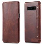 For Galaxy Note 8 Denior Oil Wax Cowhide Simple Horizontal Flip Leather Case with Card Slots & Wallet(Brown)