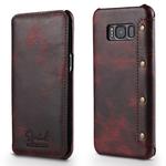 For Galaxy S8 Denior Oil Wax Cowhide Simple Horizontal Flip Leather Case with Card Slots & Wallet(Dark Red)