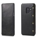 For Galaxy S9 Denior Oil Wax Cowhide Simple Horizontal Flip Leather Case with Card Slots & Wallet(Black)