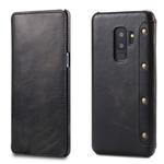 For Galaxy S9 Plus Denior Oil Wax Cowhide Simple Horizontal Flip Leather Case with Card Slots & Wallet(Black)