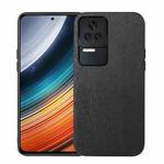 For Xiaomi Redmi K40S 5G Wood Texture PU Phone Case(Black)
